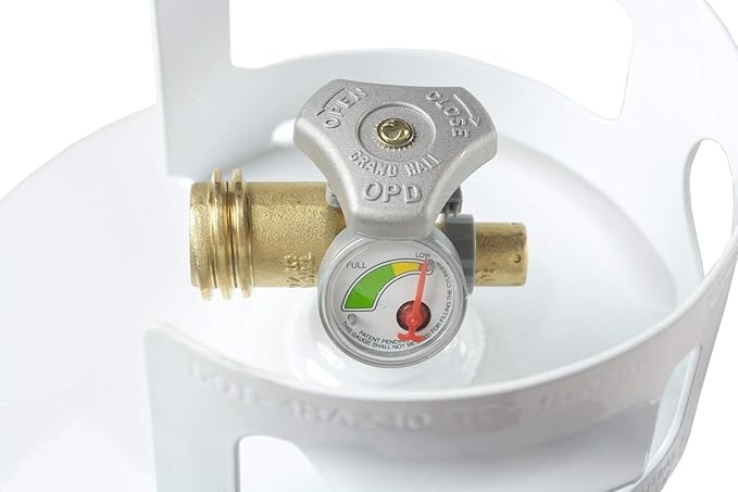 Flame King YSN230b 20 Pound Steel Propane Tank Cylinder with OPD Valve and Built-in Gauge, 20 lb Vertical