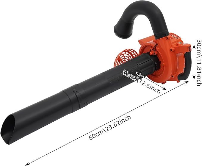 25.4cc Gas Leaf Blower Vacuum Mulcher, 2-in-1 Handheld Garden Leaf Blower, 2-Stroke 275CFM Yard Vacuum with Large Collection Bag for Lawn Yard Driveway Cleaning(Orange)