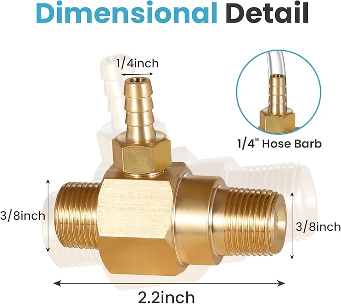 3-5 Gpm Chemical Injector 100775 for General Pump Pressure Washer, Power Washer Downstream Injector Soap Injector, 3/8” Quick Connect, High Draw (20%), 4500 PSI