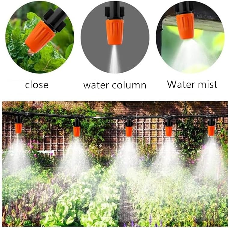 50 Pcs Drip Irrigation Spray Emitters, Adjustable Atomizing Nozzles