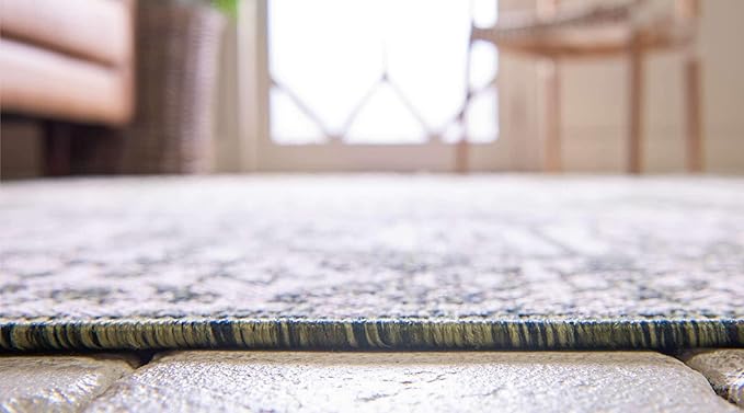 Unique Loom Outdoor Traditional Collection Area Rug - Timeworn (8' x 11' 4" Rectangle, Green/ Gray)