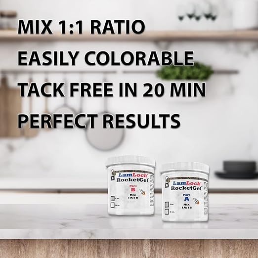 RocketGel 25 Minute Professional Epoxy Countertop Kit for Granite, Tile, and Quartz Countertop Repair Kit, Tile Crack Repair, Chips and Fills Epoxy Grout