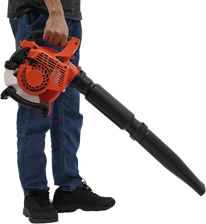 2-in-1 Handheld Gas Powered Leaf Blower & Vacuum Mulcher with Collection Bag – 25.4cc 2-Stroke (0.75KW/7500rpm), 275.45CFM Airflow, 0.9L Fuel Tank for Lawn/Yard Care