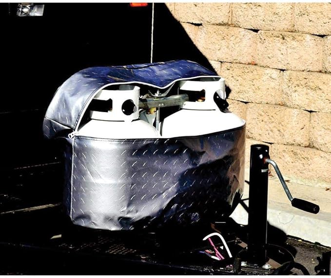 ADCO 2713 Silver Double 30 Diamond Plated Steel Vinyl Propane Tank Cover