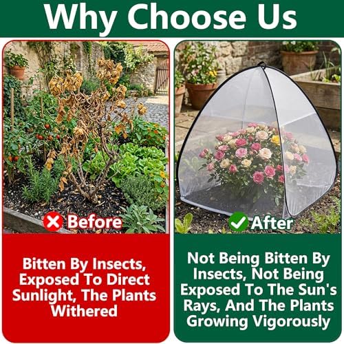 2Pcs Pop Up Garden Netting Bug and Shade Cover,Plant Sun Shade Netting Tent