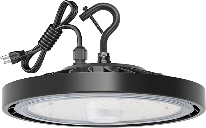 LED Shop Lights 100W 16000LM 5000K Super Bright High Bay Shop Lights with US Cable Plug in for Garage Workshop Warehouse Factory Barn (100W 1Pack)