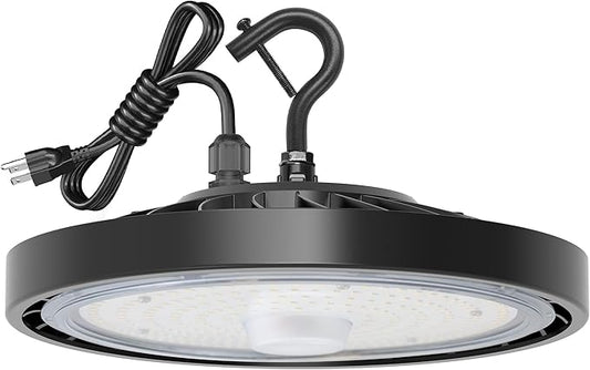 LED Shop Lights 100W 16000LM 5000K Super Bright High Bay Shop Lights with US Cable Plug in for Garage Workshop Warehouse Factory Barn (100W 1Pack)
