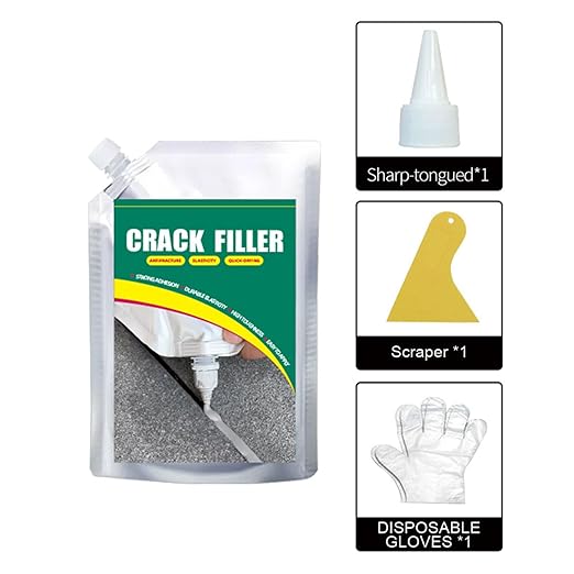Concrete Crack Filler | 500ml Waterproof Sealant for Wall Floor Repair | Strong Adhesive Quick-Drying Leak Proof Paste for Concrete, Tile, Kitchen, Garage, Driveway, Corners, and Floors