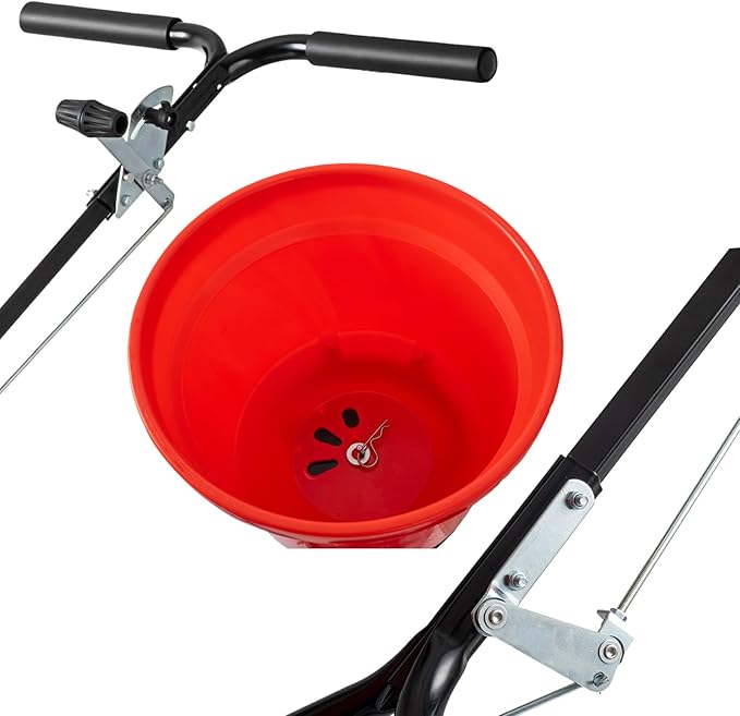 Fertilizer Spreader, 90LBS Walk Behind Push Spreader, Broadcast Spreader for Seed, Fertilizer, Salt with 12.5-Inch All Terrain Pneumatic Tires