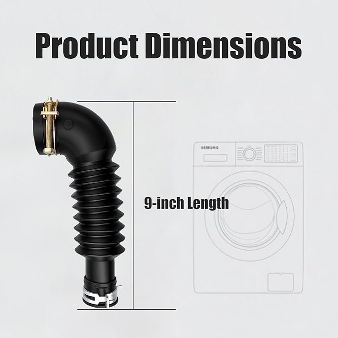 Washing Machine Drain Hose Fit for Samsung Washer Replace DC97-17345B DC97-17345A DC97-17417A DC67-00684A AP6287099 PS12394402, Includes Clamp Band Bolt