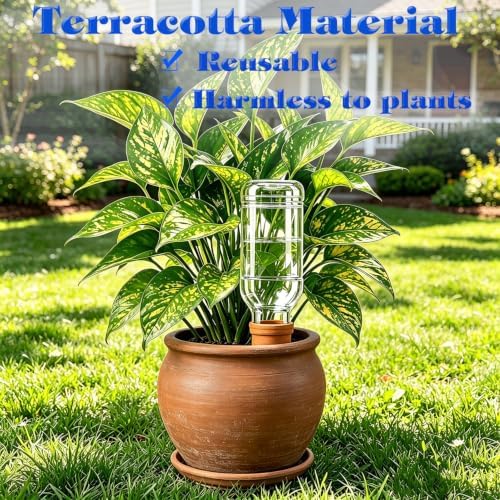 Terracotta Plant Watering Devices, Outdoor Indoor Plant Self Waterer Spikes
