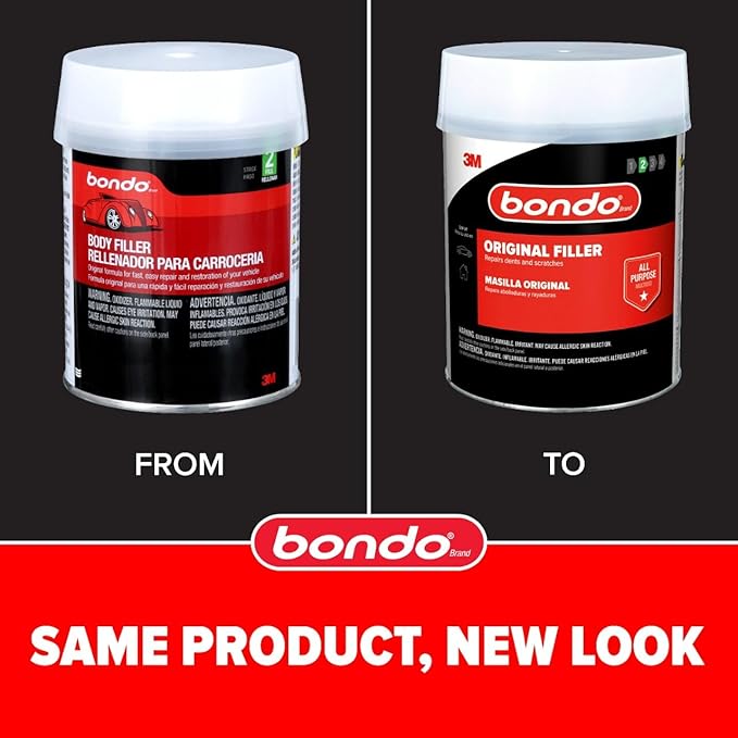 Bondo Body Filler, Original Formula for Fast, Easy Repair & Restoration for your Vehicle, 00262, Filler 1.57 lb and Hardener 0.75 oz, 1 Can