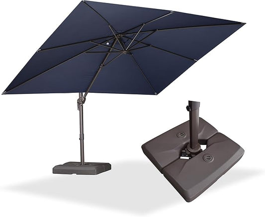 PURPLE LEAF Cantilever Umbrella with 360 Degree Rotation For Garden Patio Deck Pool