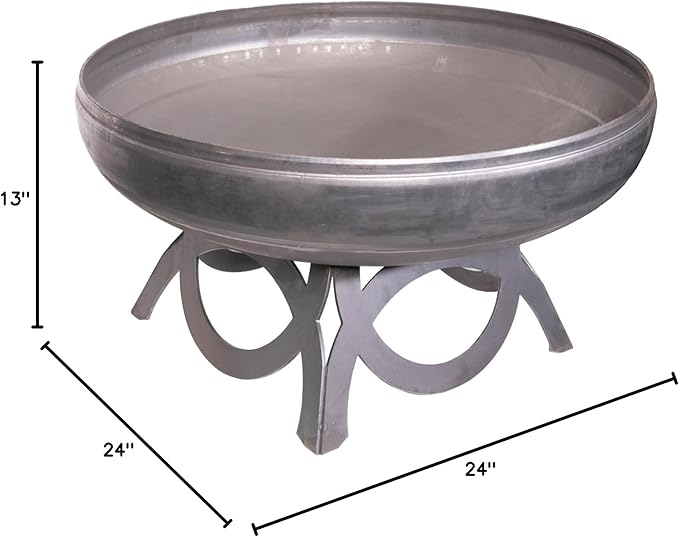 Liberty Fire Pit – Ohio Flame Wood Burning Outdoor Fire Pit - 24" Diameter with Curved Base (Made in USA)