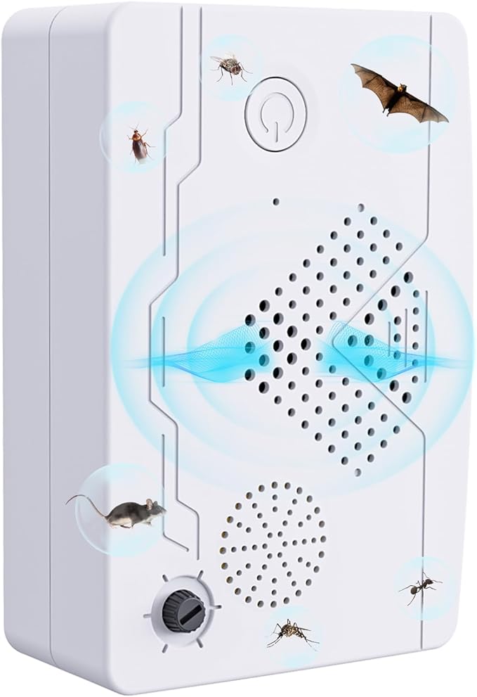 Ultrasonic Mouse Bat Repellent Devices, Adjustable Mode Pest Bat Repeller and Roach Killer, Rodent, Cat Repellent for House Indoor and Outdoor, Keep Bird Away, Ultrasonic Insect Deterrent