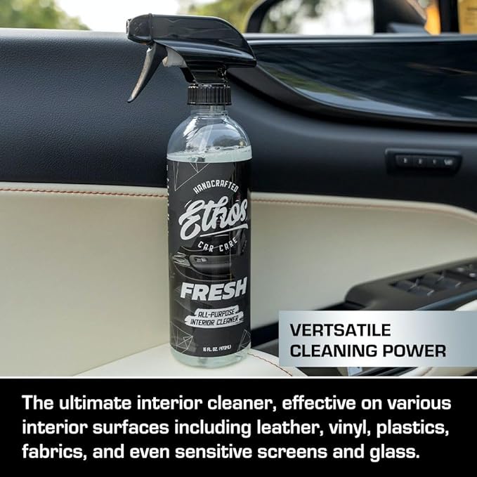 Ethos Car Interior Detailing Kit – All Purpose Interior Cleaner & Leather Cleaner – UV Protection, Stain Removal, and Deep Conditioning for Cars, Trucks, SUVs, Motorcycles, RVs & More