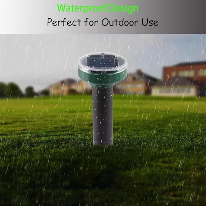 8 Pack Snake Repellent, Mole Repellent Solar Powered Ultrasonic, Gopher Repeller Sonic Mole Deterrent Spikes, Snake Gopher Vole Repellent Outdoor for Lawn Garden & Yard-Green