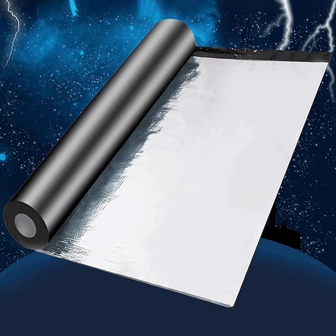 Leak Tape Roll, Aluminum Foil Asphalt Repair Patch for Roof, Swimming Pool, Porch & Balcony, Self-Adhesive, Waterproof and Heat Insulation, 3.3x16.4ft