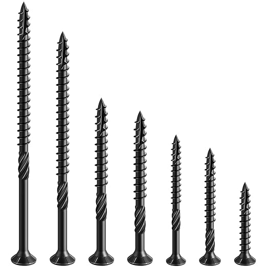 #10 * 3-1/2" Black Deck Screws, (883pcs) 15 lbs.Exterior Wood Screws, Rust Resistant epoxy Coated, Bronze, T25 Star Bit