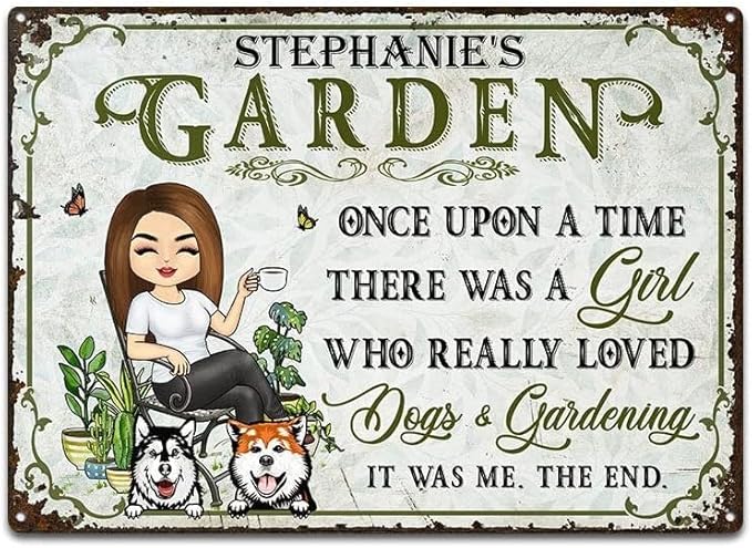 And Into The Garden I Go Gardening, Garden Sign, Personalized Custom Classic Metal Signs Garden Yard Wall Decorative Metal Sign (7)