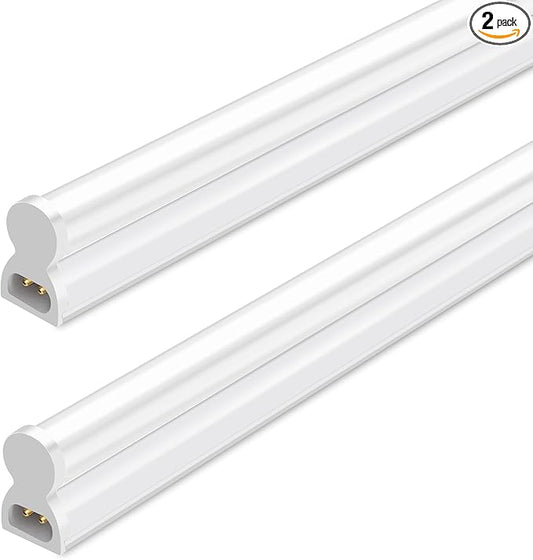 hykolity 2 Pack LED Shop Light 4FT, T5 Integrated Single Fixture, 22W, 2200lm, 6500K Super Bright White, Linkable Shop Light, Utility Shop Lights, Corded Electric with Built-in ON/Off Switch
