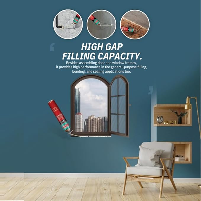Akfix 805 Gap Filler Polyurethane Expanding Foam Sealant (12x12 Oz.)- Gaps and Cracks Spray Insulation Can, Waterproof Sealant with Straw for Window and Door | 12 Oz. 12 Pack