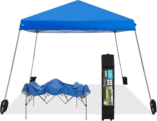 MFSTUDIO Pop up Canopy Tent,12x12 ft Footprint and 9x9 ft at top Canopies, Gazebo Shelter Sun Shade Waterproof Patio Popup Tents 4 Sandbag, for Beach,Parties,Camping