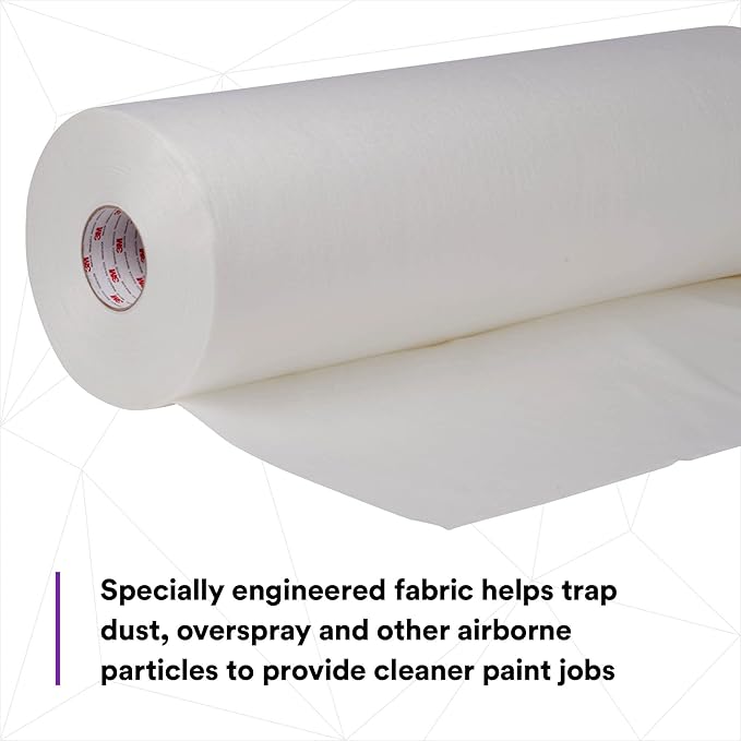 3M Dirt Trap Protection Material 37852, Gray Color, Nonwoven, Overspray Protection, Traps Dust and Debris, Clean, 28 in x 300 ft