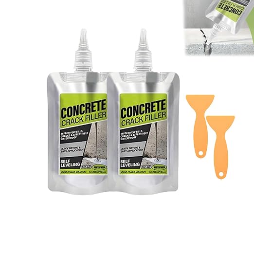 All-Surface Waterproof Crack Filler, Concrete Crack Filler, Heavy-Duty Concrete Crack Repair,Quick-Drying Waterproof Sealer for Outdoor Concretes, Home Repairs, and Renovations (2Pcs)