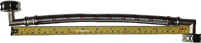 Short Washing Machine Hoses - DOUBLE 90° Elbow to FIT TIGHT SPACES - OCTAGON Connections for Secure Tightening - Burst Proof Washer Water Supply Line (2 Pack) - Universal Fit to All Washing Machines