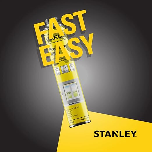 STANLEY F902P Pro Gap Filler - (2x24oz) Window & Door Filler, Gaps & Cracks, Expanding Spray Foam Sealant | Gun Use, Gun NOT Included | 24 Oz, 2 Pack