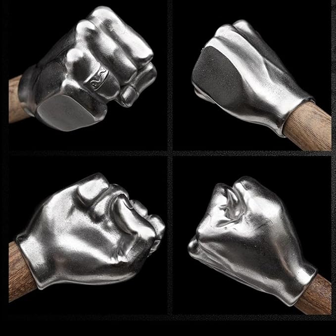 Fist Hammer, 2.1 lbs Stainless Steel Hammer with Solid Wood Handle for Outdoor Camping, Multi-Purpose Crafts and Hardware Tools, Also a Good Gift Choice