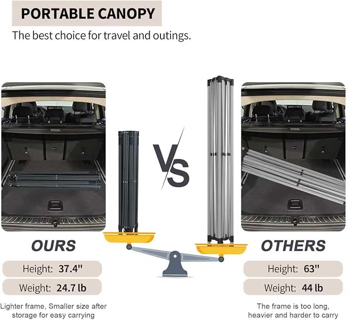 10x10 Pop Up Canopy Tent with 2 Sidewalls, Easy Up Canopy Outdoor Party Sun Shade Tent Portable Gazebo for Beach Camping Events with Carry Bag and 4 Sand Bags