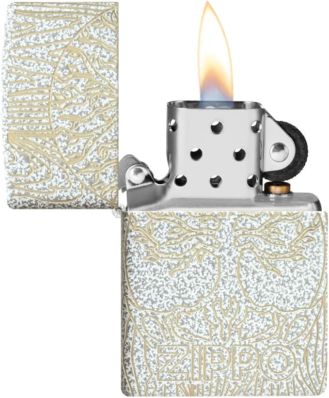Zippo Tree of Life Woodgrain Design Glacier Pocket Lighter