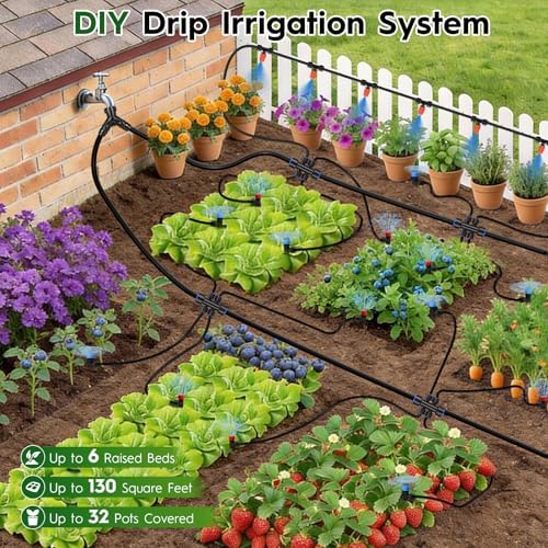 160FT Quick-Connect Drip Irrigation System