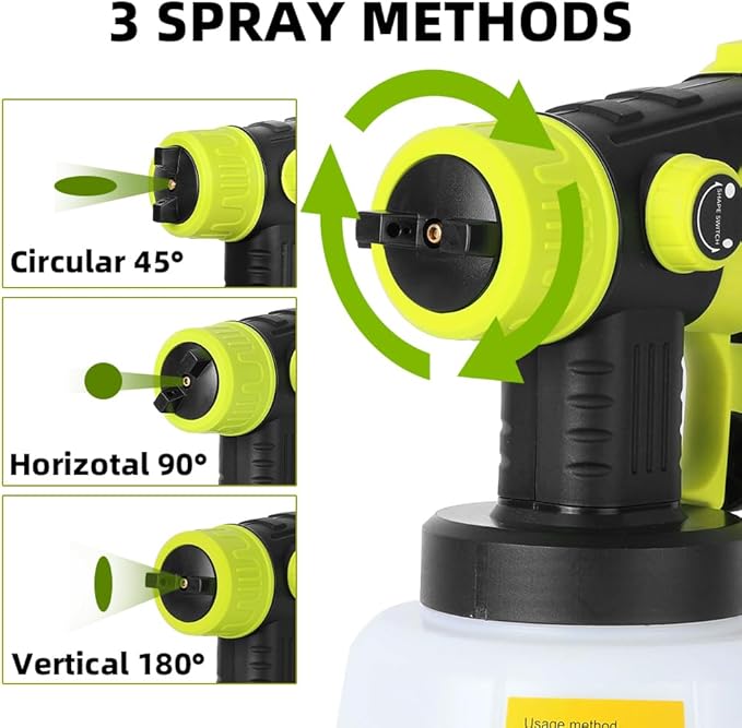 Paint Sprayer Compatible with Ryobi 18V Battery, 200W HVLP Spray Paint Gun Tool with Brushless Motor and Copper Nozzle, Easy to Clean, for Furniture, Fence, Walls, Ceiling, Door etc. (No Battery)