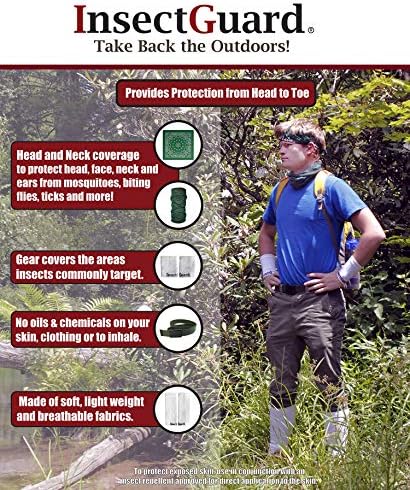 Permethrin Treated Tick Gaiters/Sleeves and Mosquitoes Flies Chiggers & More Insect Repellent Complete Package 2 (Black/Black)