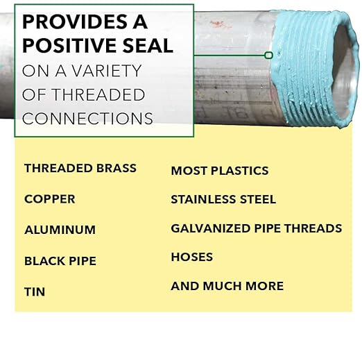 Gasoila Thread Sealant for Ethanol E10 & E85 Applications, Non-Hardening, Non-Toxic, Opaque Dark Green Paste – USA-Made, 1/2 Pint – Ideal for Pipe Threads, Motors, Fuel Lines & More, Brush in Cap