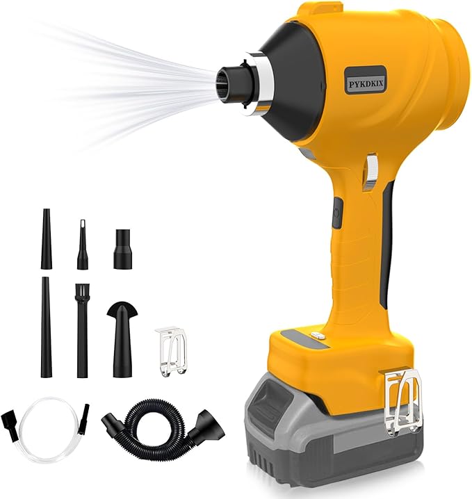 Cordless Air Blower for Dewalt 20V Battery- 3 Speeds, 130 MPH Mini Leaf Dust Blower, Electric Compressed Air Duster, Brushless Handheld Turbo Jet Blower for Garages, Sawmill, Workshop(No Battery)