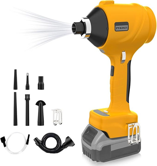 Cordless Air Blower for Dewalt 20V Battery- 3 Speeds, 130 MPH Mini Leaf Dust Blower, Electric Compressed Air Duster, Brushless Handheld Turbo Jet Blower for Garages, Sawmill, Workshop(No Battery)