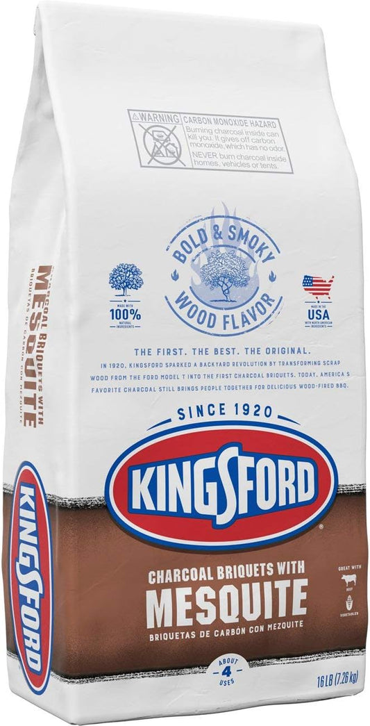 Kingsford Original Charcoal Briquettes with Mesquite, BBQ Charcoal for Grilling - 16 Pounds