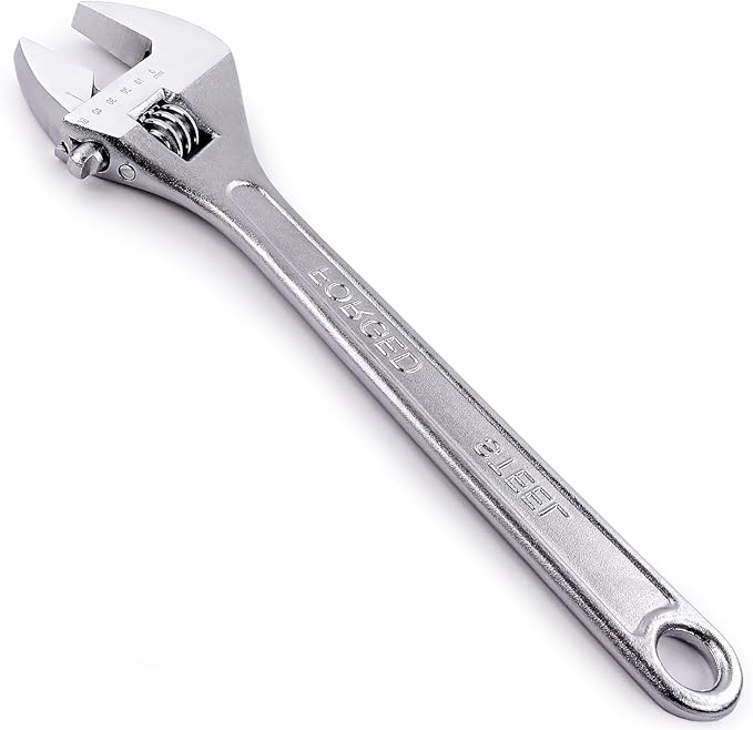 Navegando Large Adjustable Wrench 15" Heavy Duty, Professional Grade, 15 Inch Large Wrench – Drop Forged Steel, 47mm Max Opening, Metric & Imperial Scale, for Automotive, Plumbing, Industrial