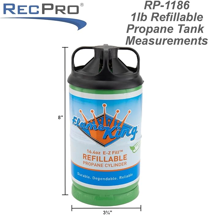 RecPro RV 1lb Refillable Propane Gas Tank