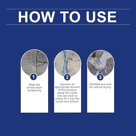 Waterproof Sealant, Efficient Crack Repair Solution, 100g, Invisible Caulking Glue, Concrete Crack Filler, Water and Heat Resistant, for Driveways, Walkways, Patios, Floors, Brick Walls, Tiles