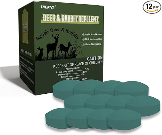 Deer & Rabbit Repellent Balls for Gardens, Plants & Trees - Outdoor Scent Deterrent with Plant Oils, Safe Around Pets, Long-Lasting 30-60 Days Protection