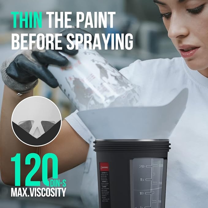 Litheli Cordless Paint Sprayer with Powerfu Brushless Motor, 20V 2.0Ah Battery Paint Sprayers with 4 Nozzle and 2 x 800ml Container, Electric HVLP Paint Gun for House Car, Deck, Fence, Furniture