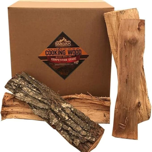 Smoak Firewood 16inch Length Premium Cooking Wood & Firewood Logs – Used for Grills, Smokers, Pizza ovens, stoves, firepits or fireplaces – USDA Certified Kiln Dried (RED Oak – 60-70lbs 16inch Wood)