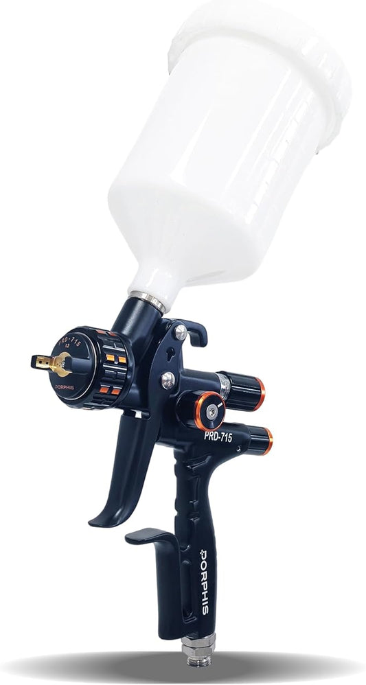 Automotive Refinishing Spray Gun PRD-715 Middle Pressure 1.2mm Nozzle Paint Spray Gun, Black