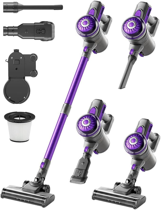 Cordless Vacuum Cleaner, Stick Vac Cleaners for Home with Tangle-Resistant,Up to 50 Minutes,Powerful Suction,Rechargeable,Lightweight,Handheld, Versatile for Carpet, Hard Floor, Pet Hair, S2