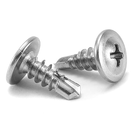 #10 x 1/2" Sheet Metal Screws 100PCS 410 Stainless Steel Truss Head Fast Self Tapping Screws by SG TZH